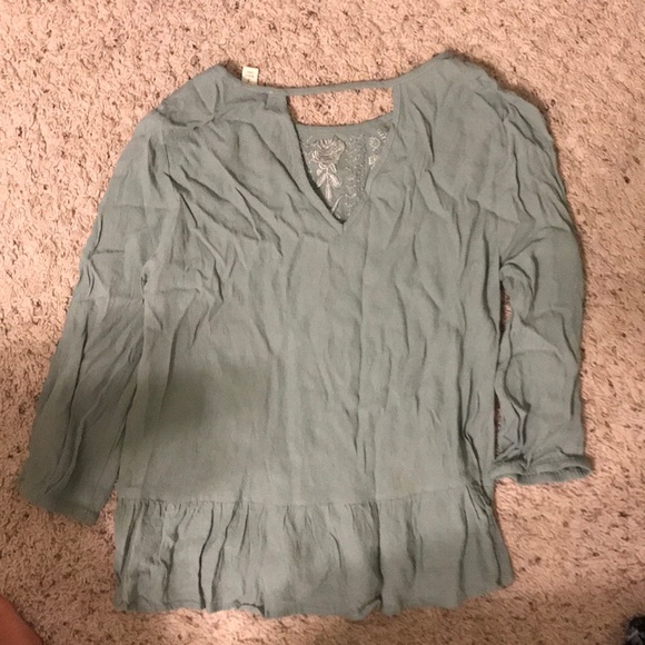 Embroidered mint green top - Picture 2 of 2